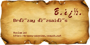 Brázay Ézsaiás névjegykártya